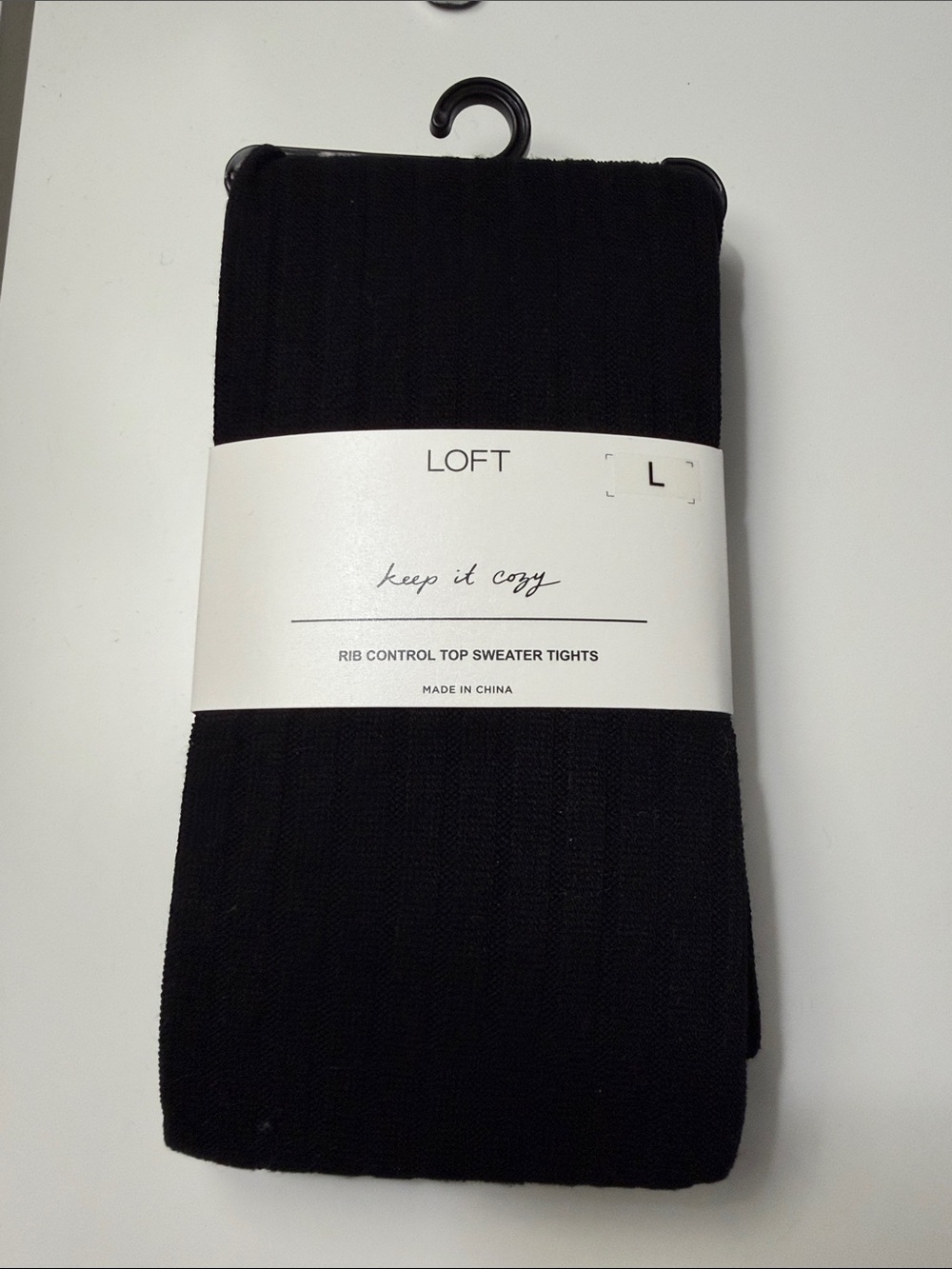 LOFT Black Ribbed Sweater Tights
